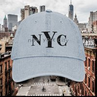 Nyc New York City Embroidered Baseball Denim Hat | Etsy (US)