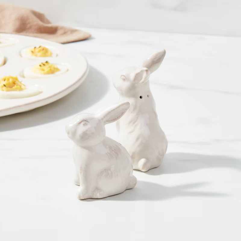 2pc Stoneware Bunny Salt and Pepper Shaker Set - Threshold™ | Target