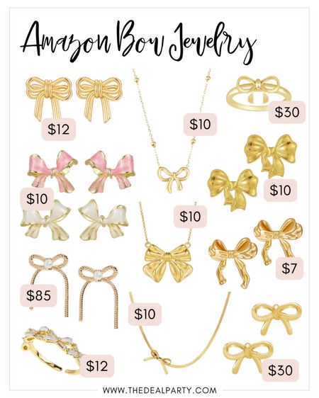 Amazon Bow Jewelry | Bow Earrings | Bow Necklace | Bow Rings 

#LTKfindsunder50 #LTKstyletip #LTKfindsunder100