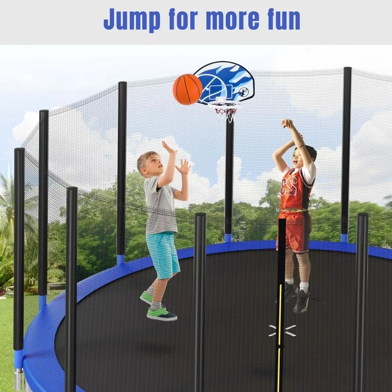 EUROCO 1500LB 16FT Trampoline for Adults and Kids,  Trampoline with Enclosure ,Ladder,Basketball ... | Walmart (US)