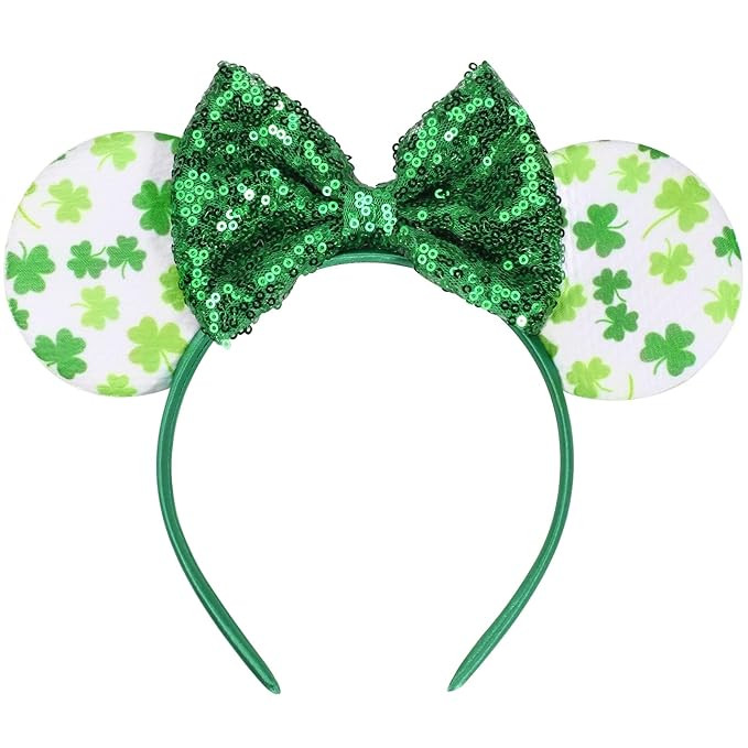 Ardorchid St Patrick's Day Headbands Green Shamrock Mouse Ears Sequin Hairbands Saint Patrick's D... | Amazon (US)