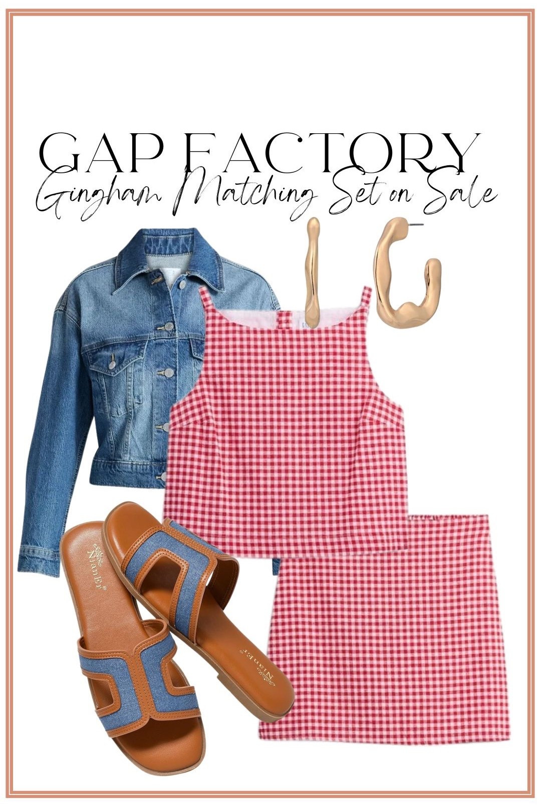 This gingham matching set is TOO good ❤️ and yes… both pieces are on sale for under $30 🙌

I love a good matching set for spring—so easy to throw on but still looks completely put together ✨ wear it together or mix and match with your everyday basics!

Both the top and skirt come in multiple color options, so you can pick your favorite or grab more than one (because you’ll want to live in this set 💯)

And these sandals… only $19 😍 the perfect neutral pair to go with everything from dresses to denim

Affordable, effortless, and giving that elevated boutique look without the price 👏

#gapfactory #ginghamstyle #matchingset #springoutfits #affordablestyle #budgetfriendlyfashion #springfashion #outfitinspo #outfitideas #casualchic #everydaystyle #styleonabudget #springlooks #realoutfits #momstyle

#LTKSaleAlert #LTKPetite #LTKootd