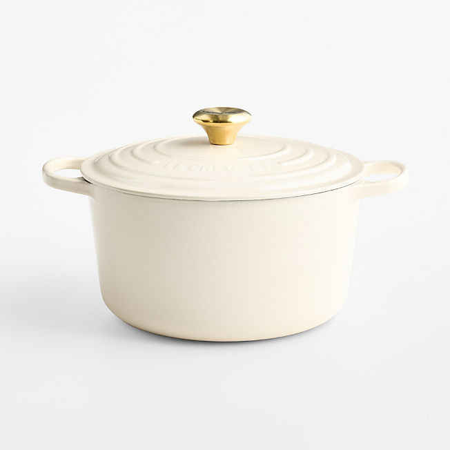 Le Creuset Signature 6.5-Qt. Cream Enameled Cast Iron Deep Round Dutch Oven + Reviews | Crate & B... | Crate & Barrel