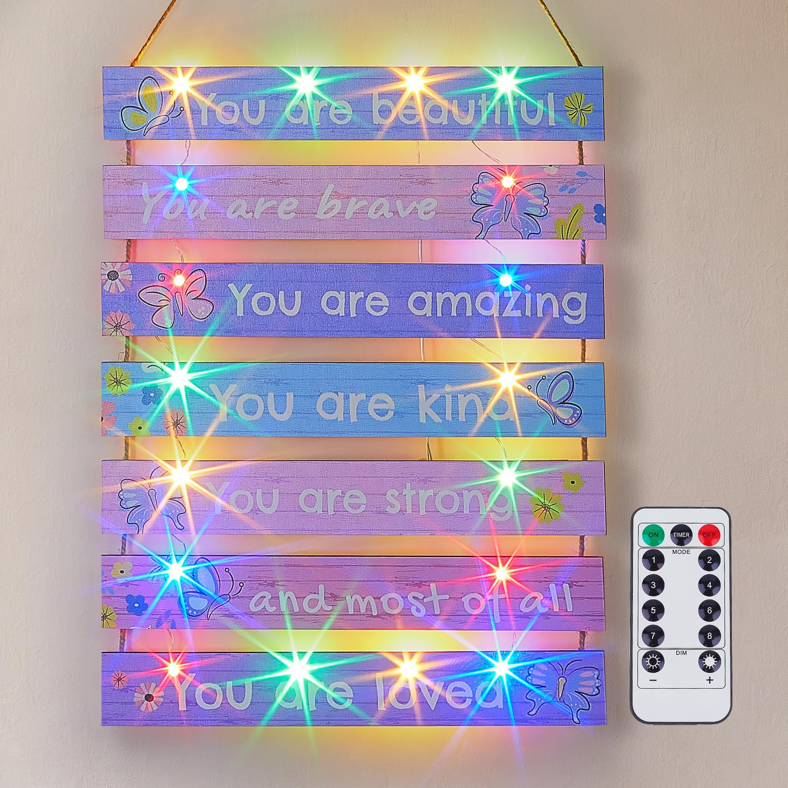 FIOBEE Girls Room Décor for Teen Girls Boys with LED Light Wall Decor for Bedroom Motivational I... | Amazon (US)