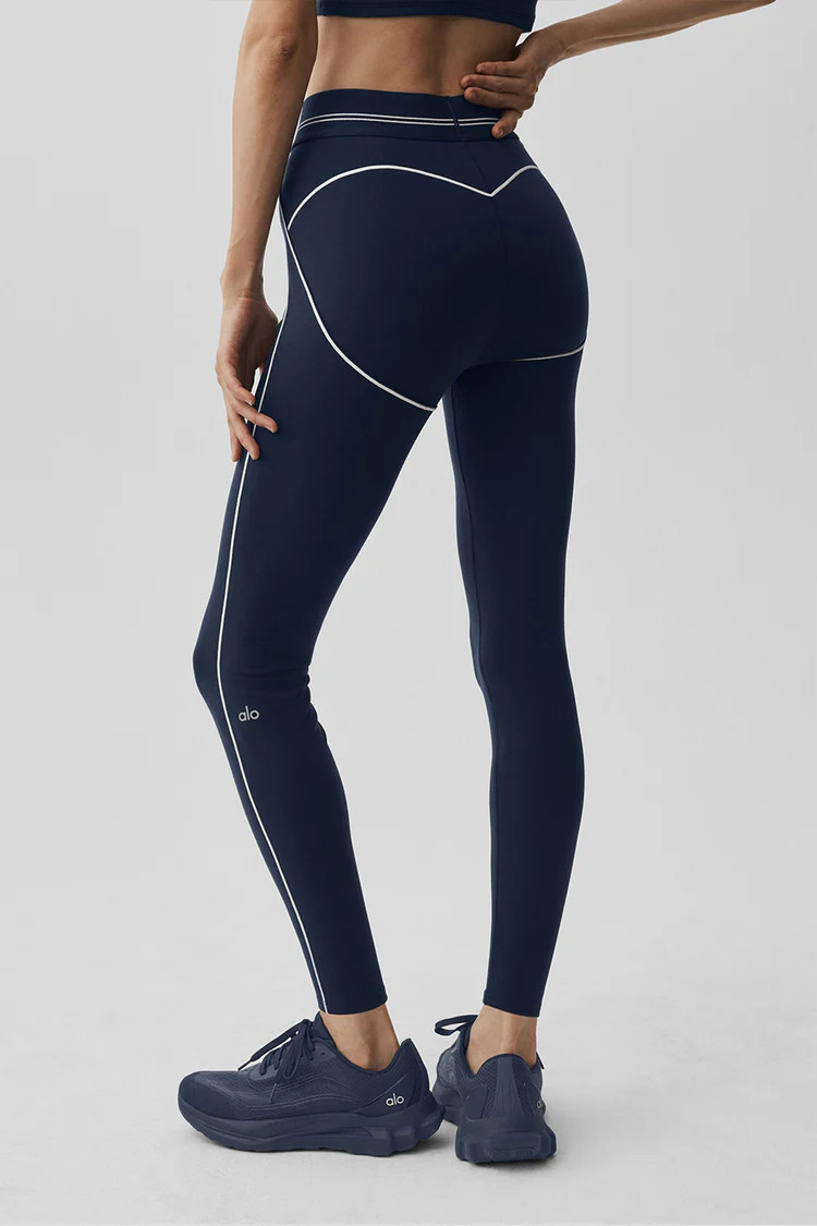 Airbrush High-Waist 7/8 Heart Throb Legging - Navy/White | Alo Yoga (US)