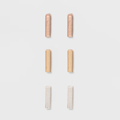 Small Smooth Bars Earring Set 3ct - Universal Thread™ | Target