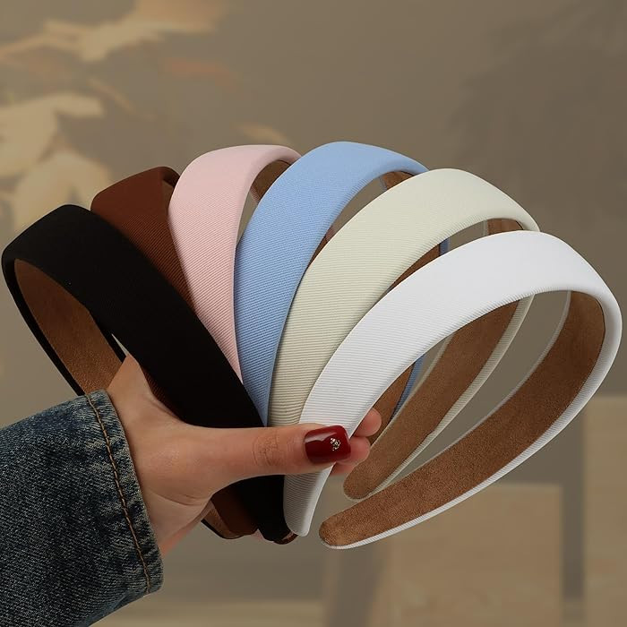 6PCS Headbands for Women – 1 Inch Wide Non-Slip Elastic Hair Bands, Thick Solid Color Headbands... | Amazon (US)