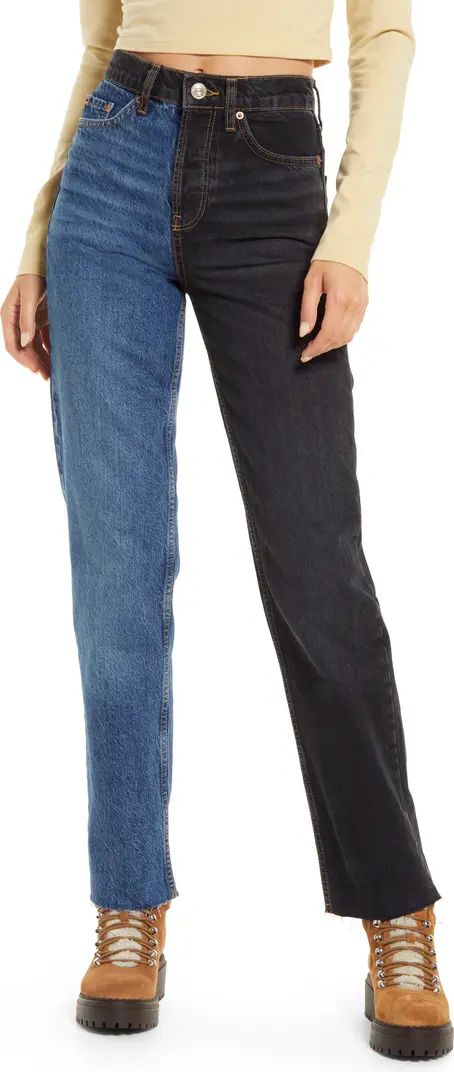 Two-Tone Pax High Waist Straight Leg Jeans | Nordstrom
