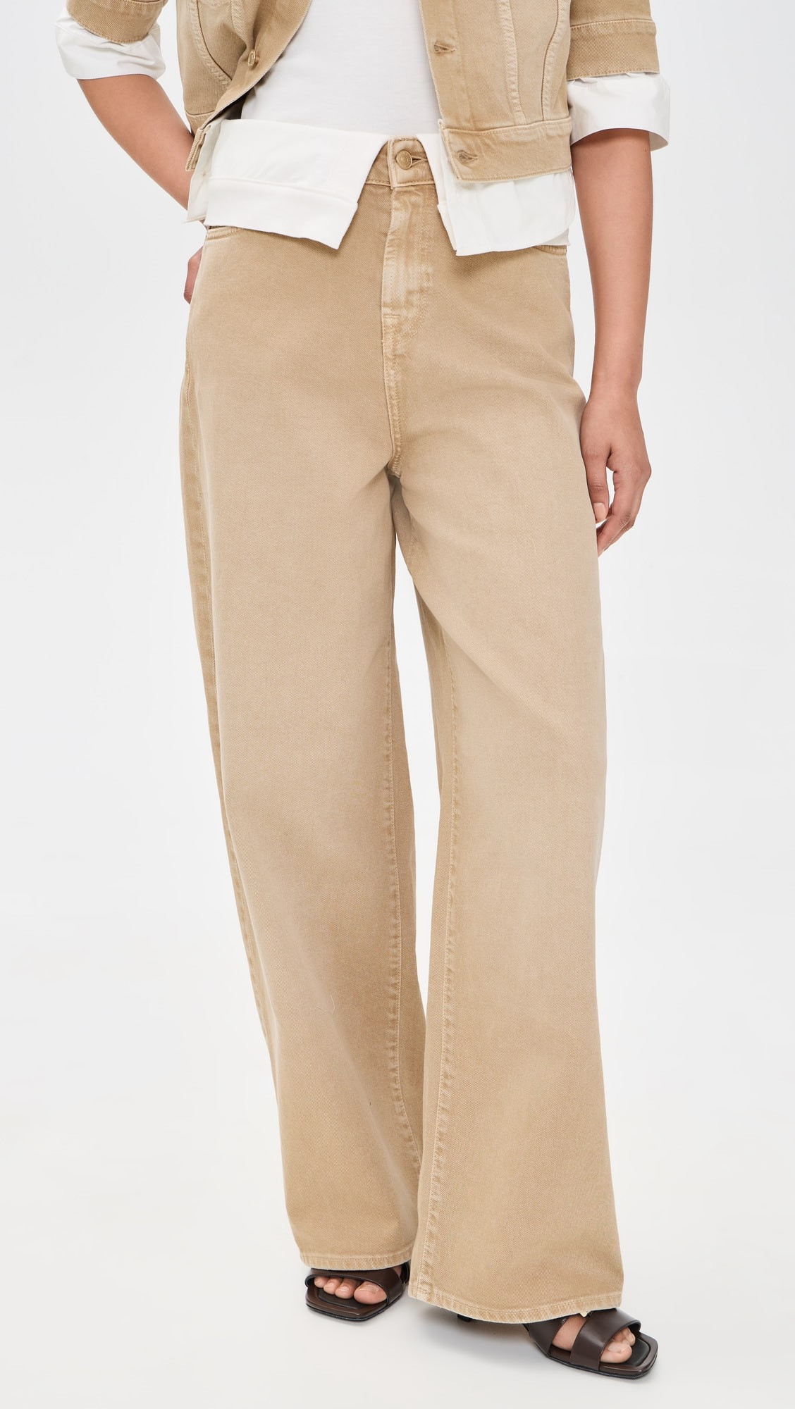 Double Layer Slouchy Wide Leg Jeans | Shopbop