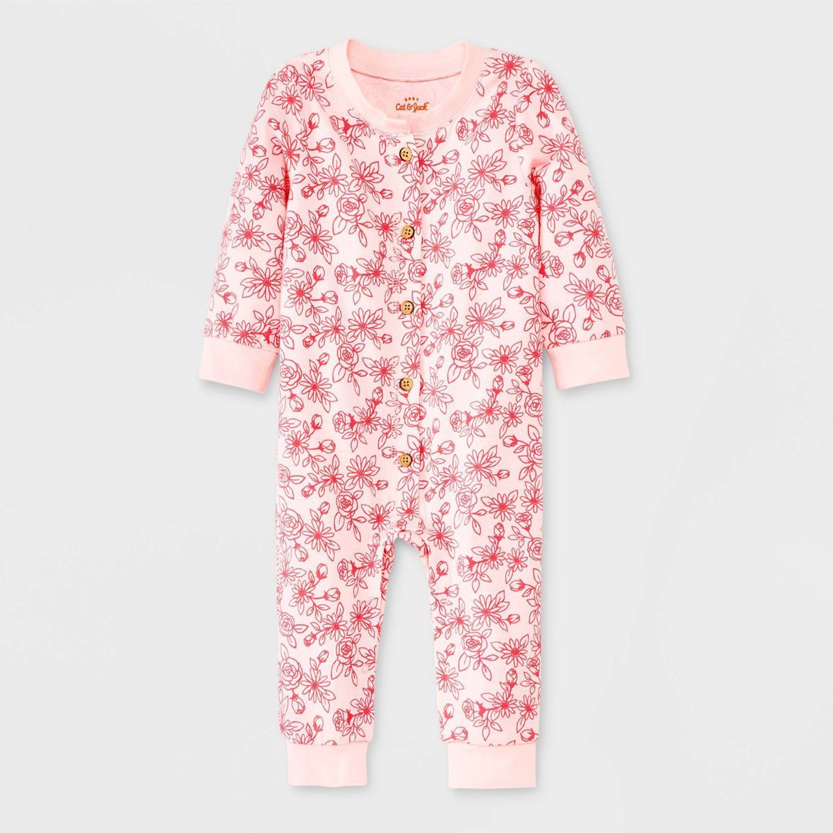 Baby Girls' Floral Romper - Cat & Jack™ Pink | Target