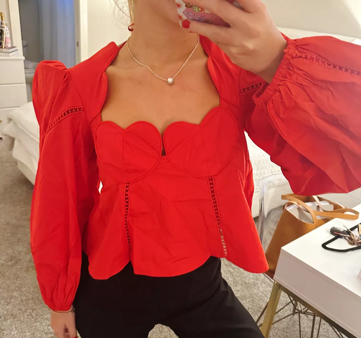 Red Heart Shaped Neckline Blouse curated on LTK