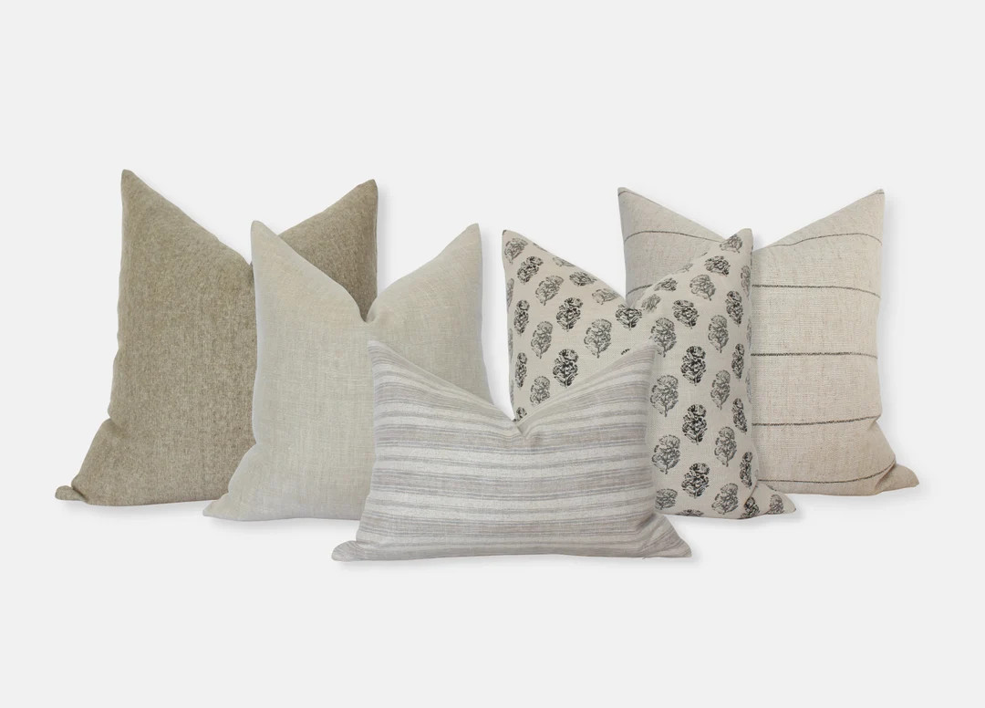 Neutral Pillow Combinations, Beige Cream Pillow Covers, Neutral Sofa Covers, Throw Pillow Set of ... | Etsy (US)