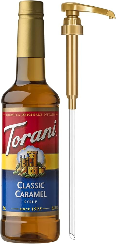 Torani Coffee Syrup, Classic Caramel Flavored Syrup for Drinks, Pump Included, 25.4 Fl Oz | Amazon (US)