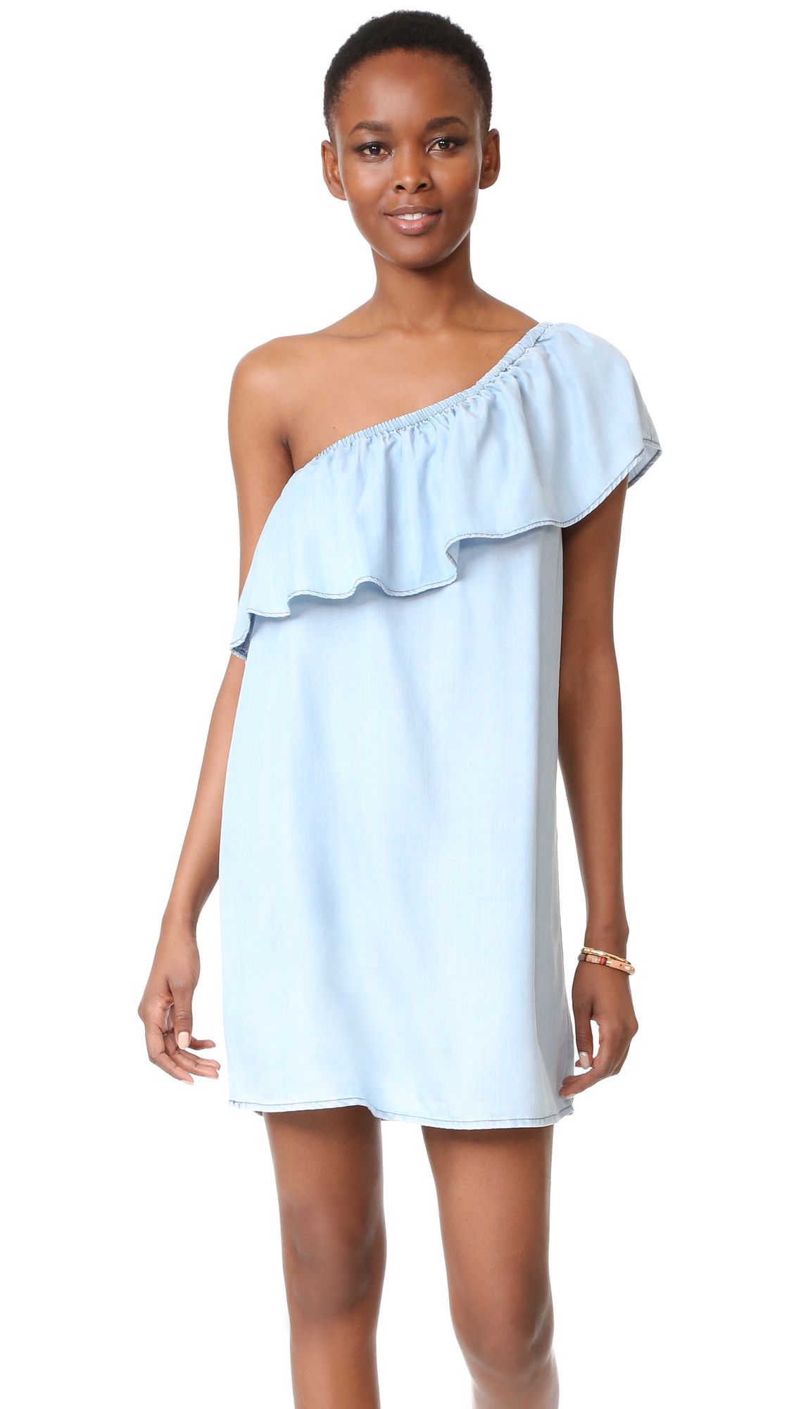 One Shoulder Ruffle Dress | Shopbop