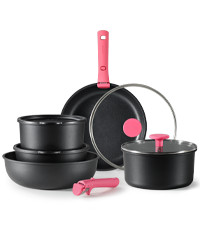 CAROTE Pots and Pans Set, Nonstick Cookware Set Detachable Handle, 11pcs Induction Kitchen Cookwa... | Amazon (US)