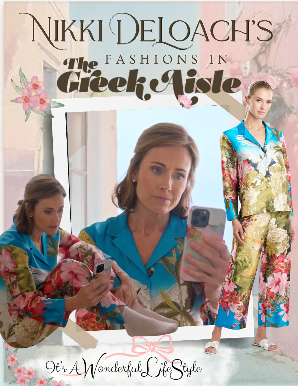🌸Loving this vibrant tropical pajama set worn by Nikki DeLoach in The Greek Aisle! Such a fun and colorful look that perfectly captures the charm of Hallmark Channel's Summer Nights. 

✨ Shop the look in my LTK!

#NikkiDeLoach #TheGreekAisle #HallmarkChannel #SummerNights #LTKStyle #HallmarkFashion #ItsAWonderfulLifeStyle 🌸 

 