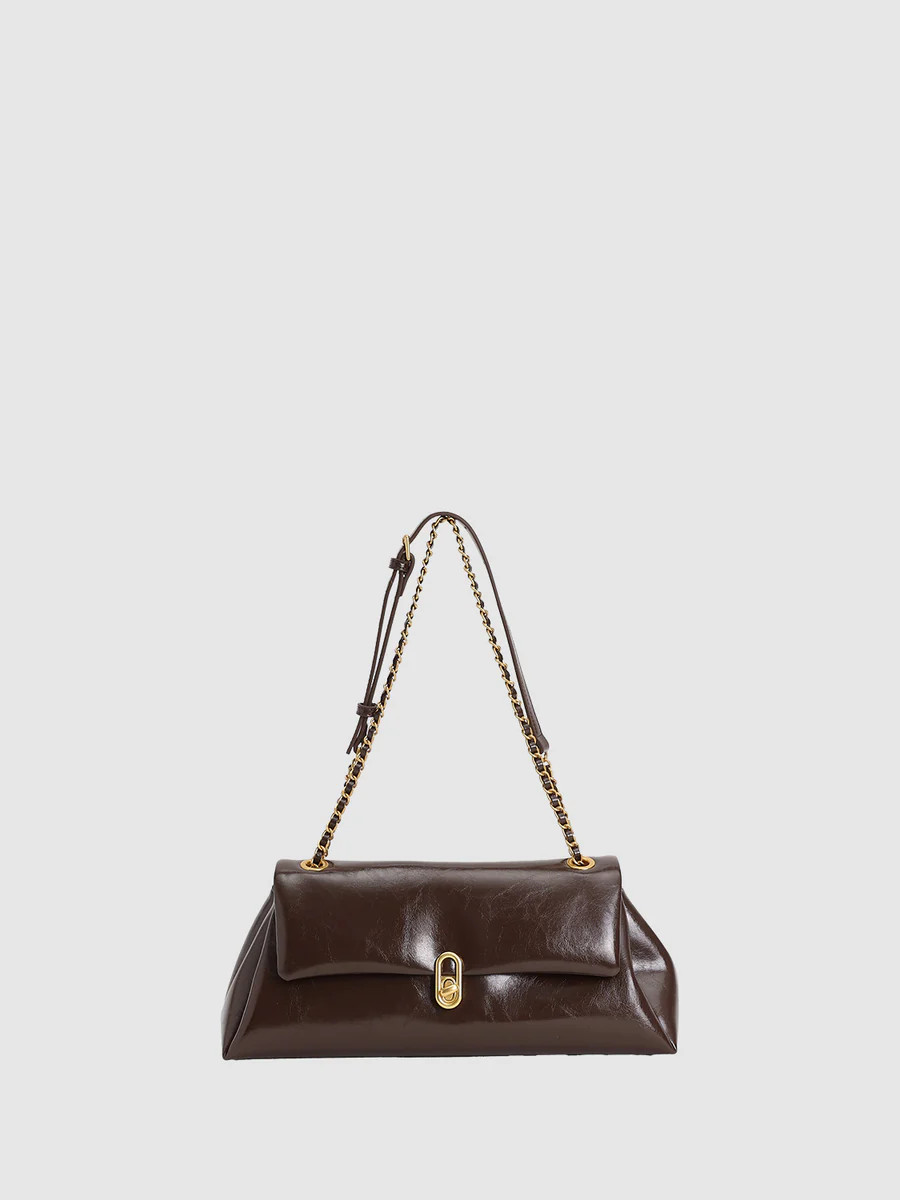 Faux Leather Chain Detail Shoulder Bags | Urban Revivo