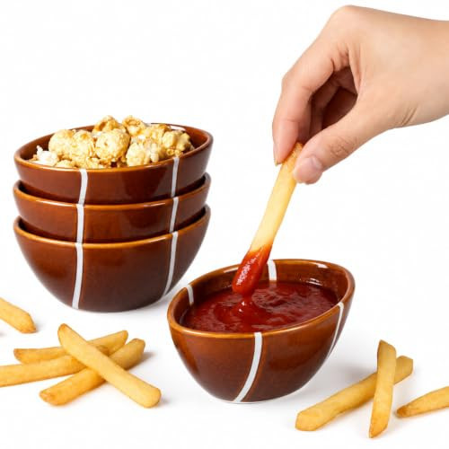 Ferrochef 4 Pcs Small Sports Bowls Party Decor, 4.13 x 2.95 Inches,Football | Amazon (US)
