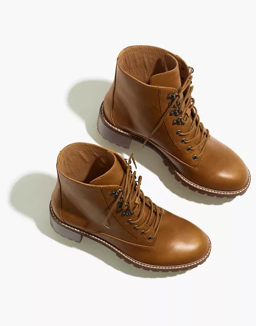 The Julien Lace-Up Lugsole Boot in Leather | Madewell