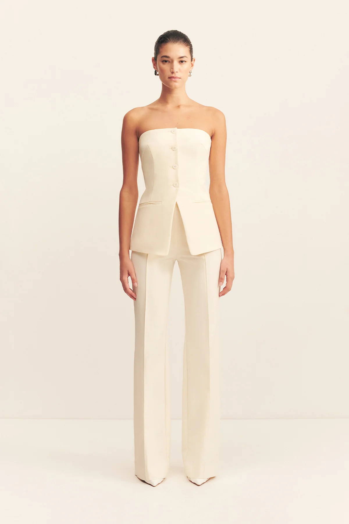 Lani Strapless Tailored Top | Rice | Tops | Shona Joy | Shona Joy