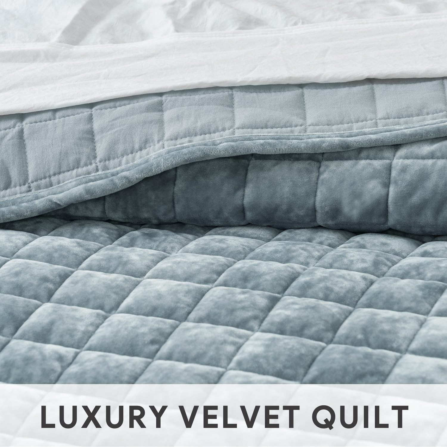 RECYCO Luxury Velvet Quilt Set King Size Bedding Sets, Ultra Soft Velvet Comforter Set, Lightweig... | Amazon (US)