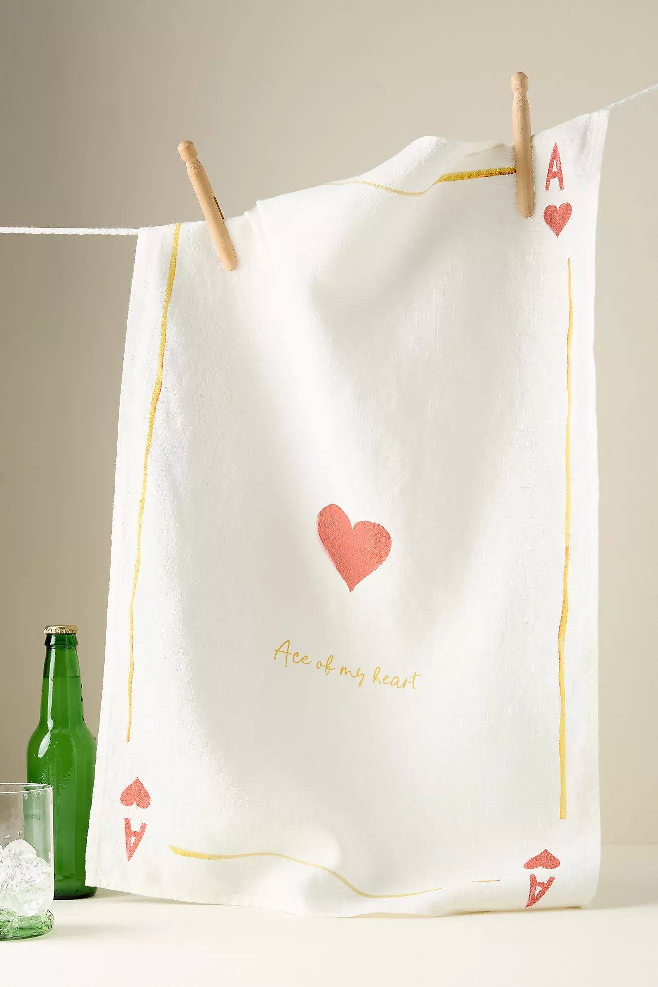 Dinette Ace of Hearts Linen Dish Towel | Anthropologie (US)
