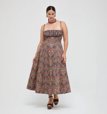 The Maisie Dress -  Stowell Medallion Stripe | Hill House Home US
