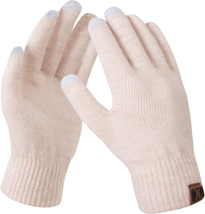 FZ FANTASTIC ZONE Women's Winter Touchscreen Wool Magic Gloves Warm Knit Fleece Lined for Women | Amazon (US)