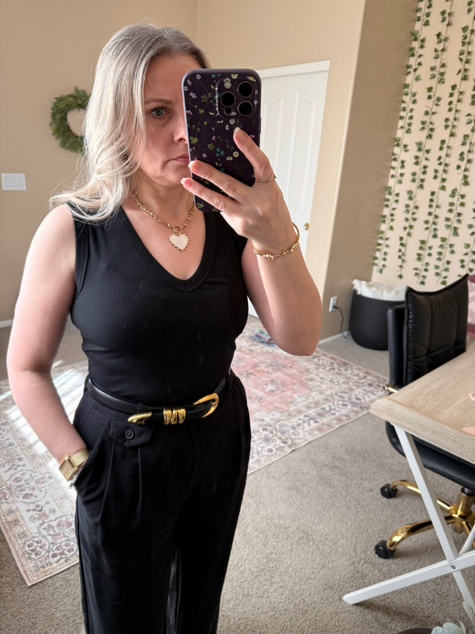 A fresh day’s essentials include this affordable ribbed V-neck top from Target and my preferred triple metal belt from Madewell. These reliable pieces help you look sharp.

#LTKOver40 #LTKSeasonal #LTKPetite