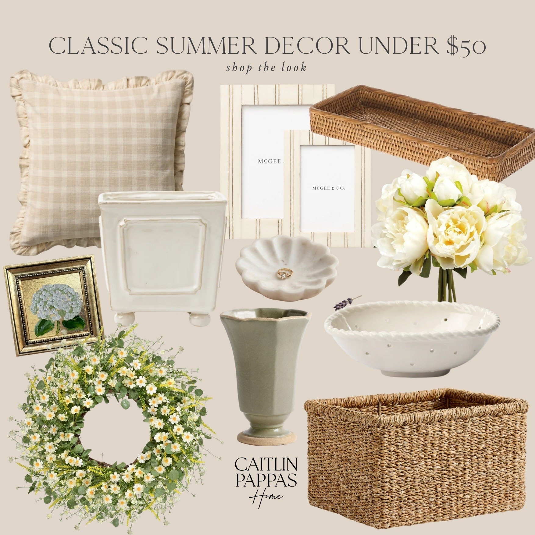 Classic summer home decor that’s under $50! 🙌🏻👏🏻 Love these affordable home finds for this pretty summer season. ☀️