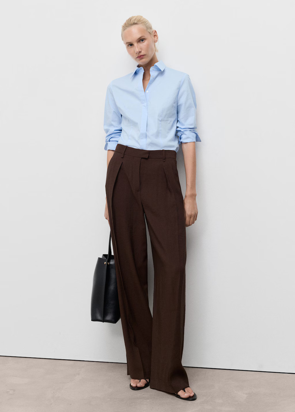 Slim-fit poplin shirt sky blue - Woman - 20 - MANGO | Mango (US/MX/AU)