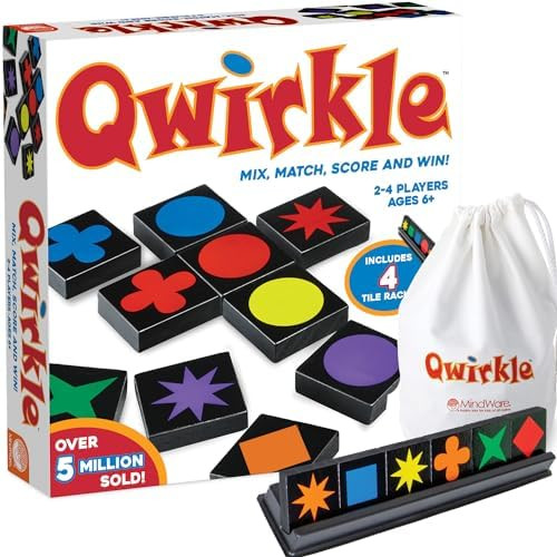 Qwirkle Board Game - Strategy Game for 2-4 Players Ages 6+ - Deluxe with Trays | Amazon (US)