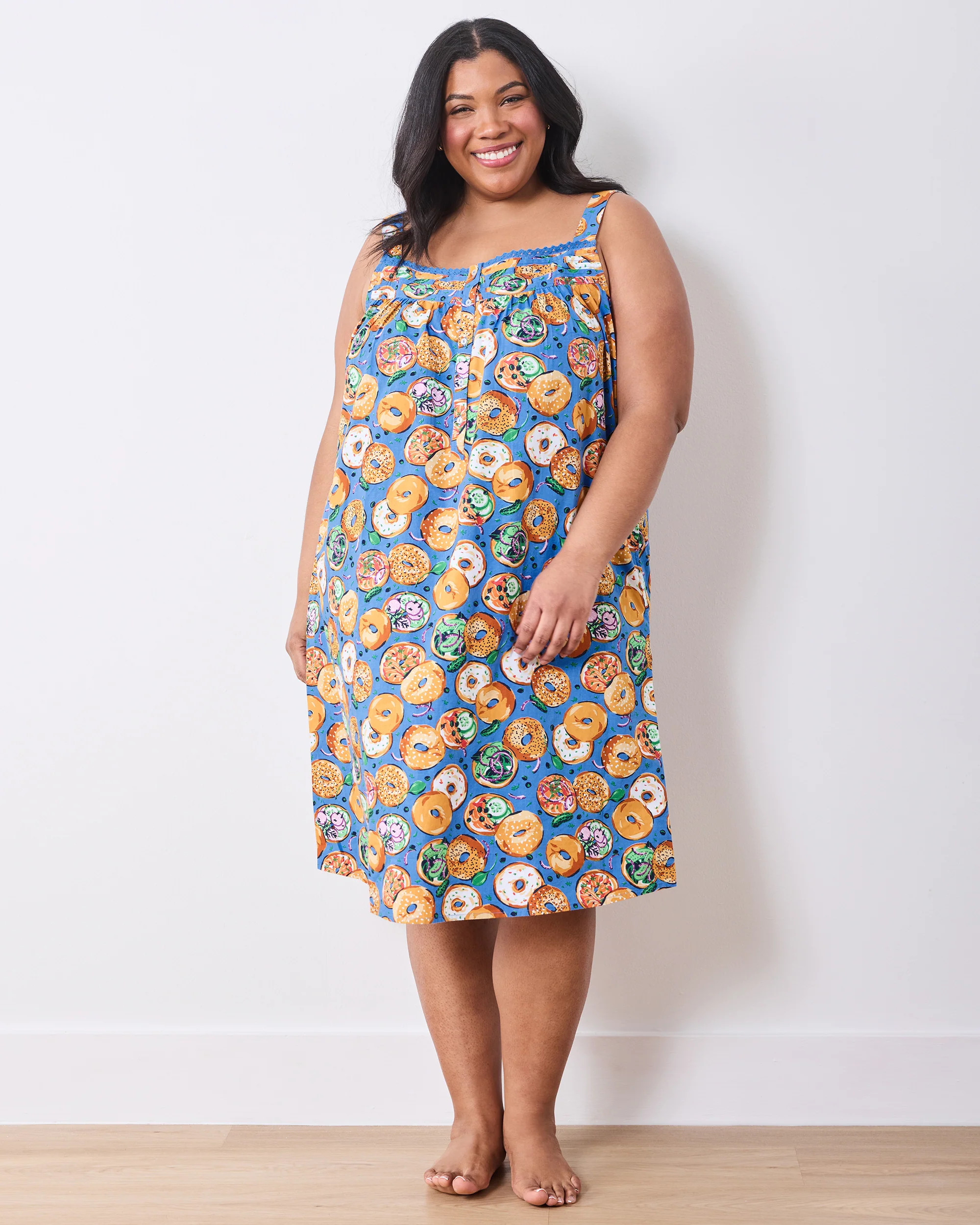 Bagels & Schmear - Back To Bed Nightgown - Brunch Blues | Printfresh