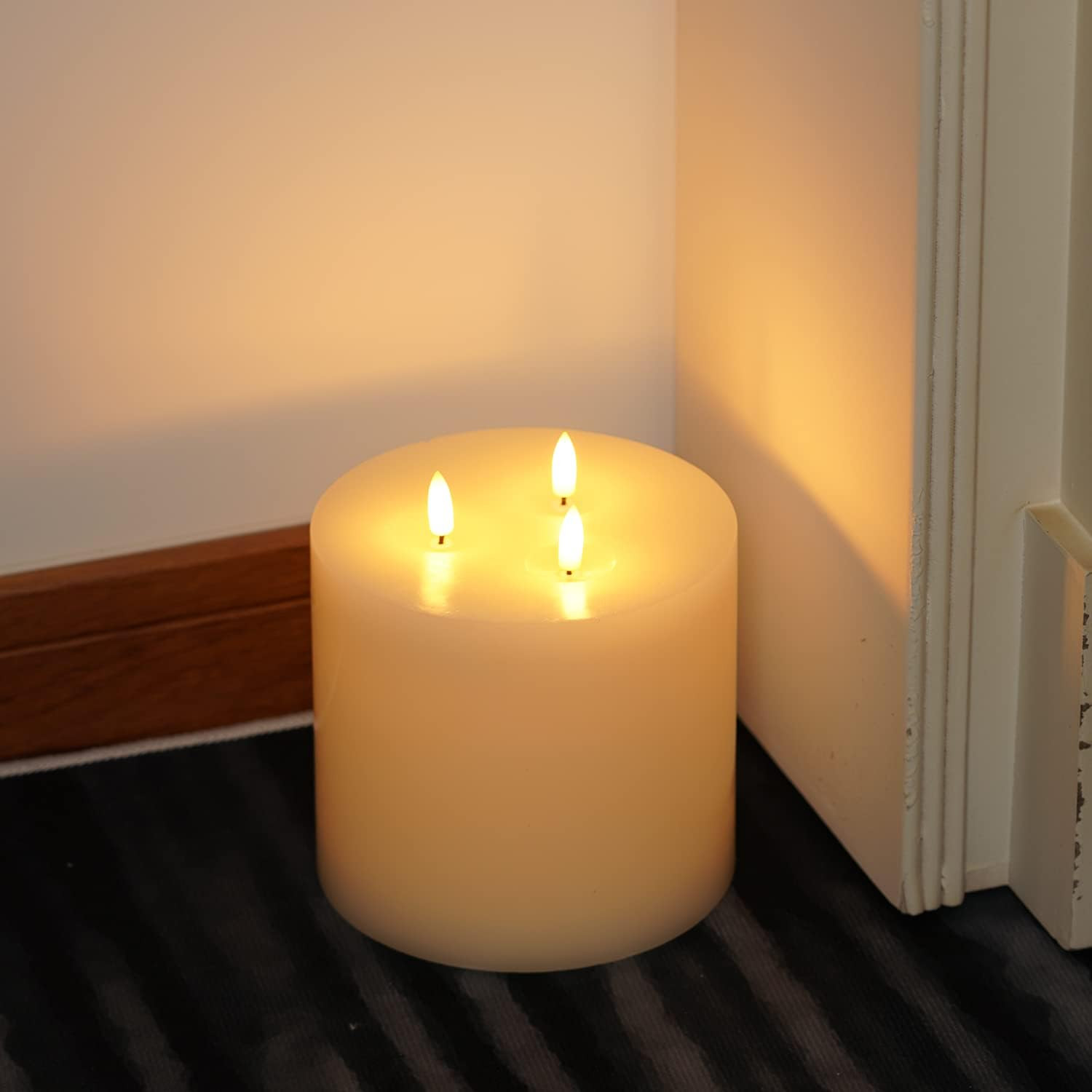 Amagic 6"x6" Extra Large Flameless Candles with 3 Wicks, Battery Operated Candles with Remote Con... | Amazon (US)