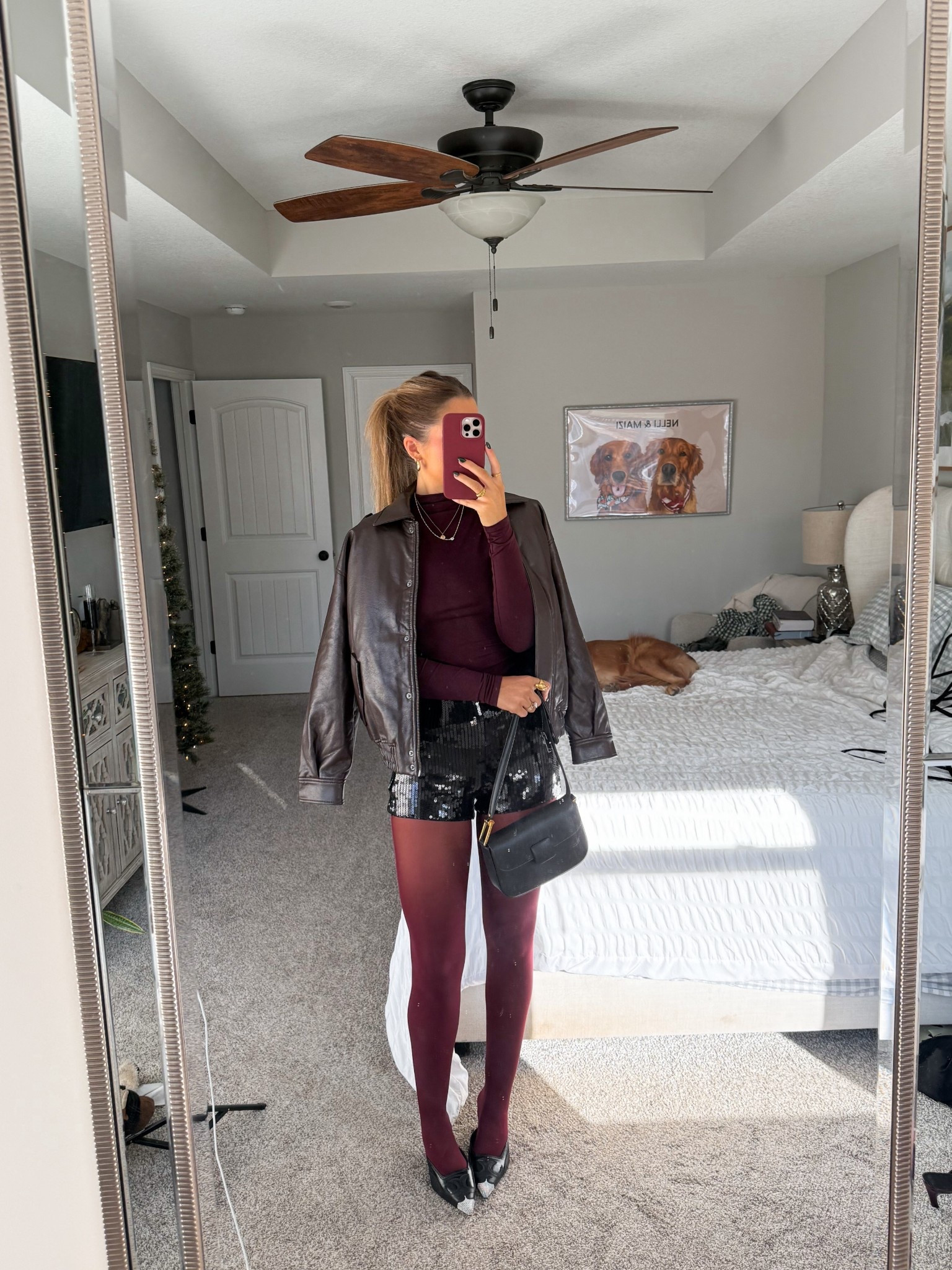 mock neck in a small, jacket in a small, shorts in a 26, tights in a medium :) my shoes are steve madden but linking amazon option 

holiday date night / new year’s eve outfit 

#LTKSeasonal #LTKootd #LTKHoliday
