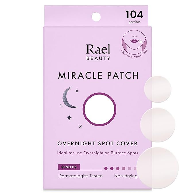 Rael Pimple Patches, Miracle Overnight Spot Cover - Hydrocolloid Acne Patch for Face, Zit & Blemi... | Amazon (US)