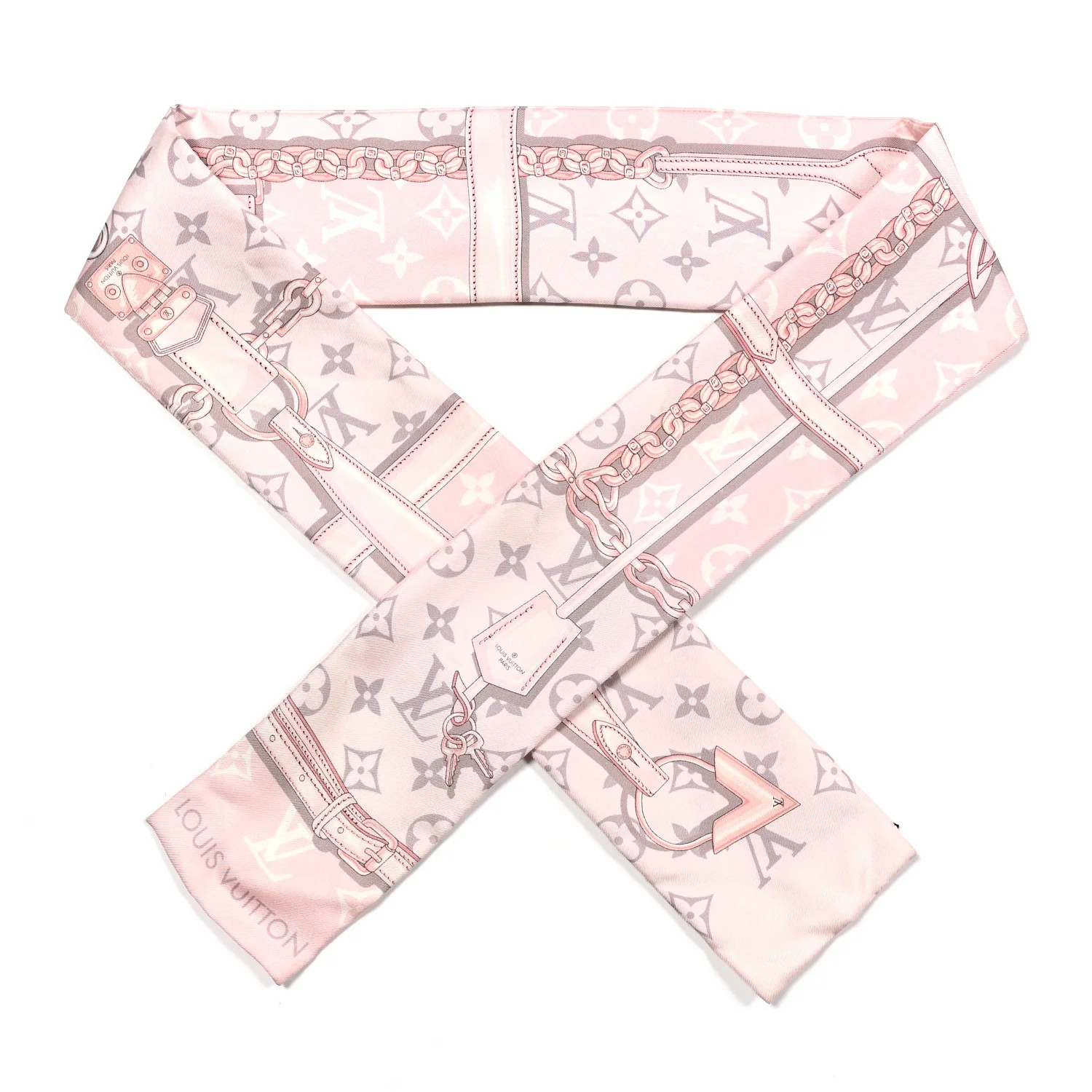 Louis Vuitton Silk Monogram Confidential Bandeau Light Pink Porcelain Rose Beige Ebony 1875872 | FASHIONPHILE (US)