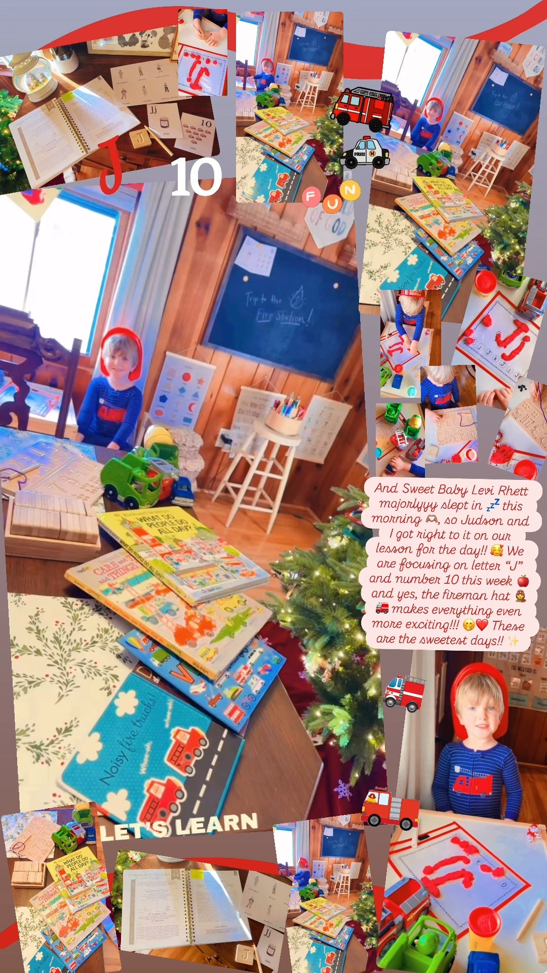 And Sweet Baby Levi Rhett majorlyyy slept in 💤 this morning 🫶🏽, so Judson and I got right to it on our lesson for the day!! 🥰 We are focusing on letter “J” and number 10 this week 🍎 and yes, the fireman hat 🧑‍🚒🚒 makes everything even more exciting!!! 🤭❤️ These are the sweetest days!! ✨

#LTKFamily #LTKKids