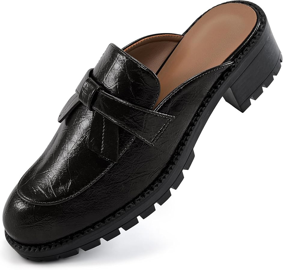 Ecetana Mules for Women Dressy Comfortable Slip on Chunky Backless Loafers Casual Slides Shoes fo... | Amazon (US)