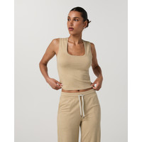 Vuori Halo Essential Scoop Tank Top | Khaki Heather | Small | Vuori Clothing (US & Canada)