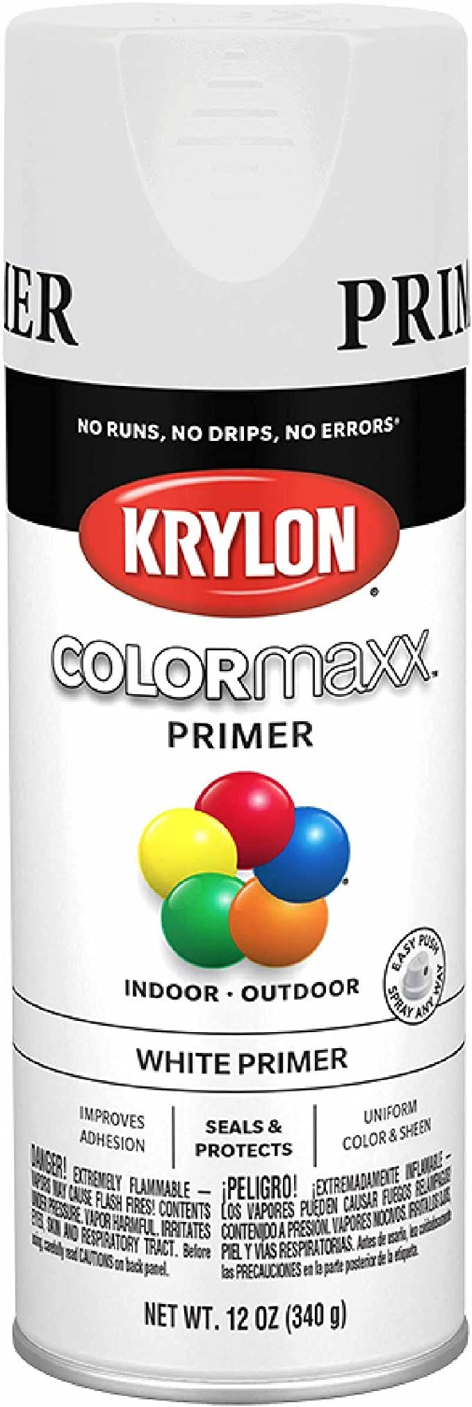 Krylon Unisex Adult Spray-Paints Krylon COLORmaxx WHITE PRIMER, White, 12 Ounce Pack of 1 US | Amazon (US)