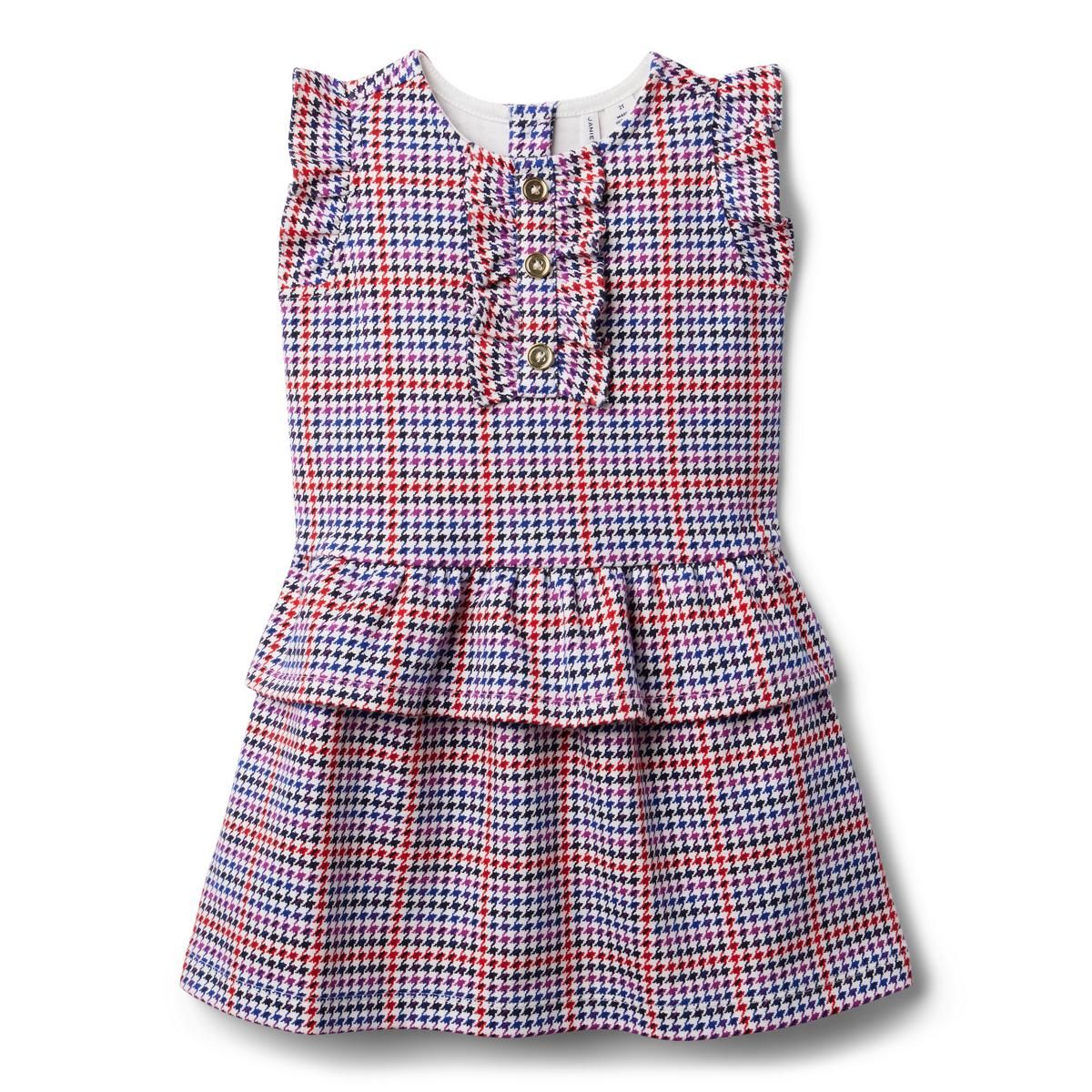 Houndstooth Plaid Ruffle Ponte Dress | Janie and Jack