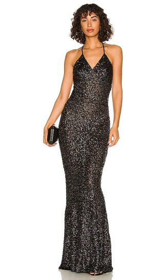 Sparkle Sequin Low Back Slip Fishtail Gown | Black Sequin Dress | Sparkly Dress | Sparkle Dress | Revolve Clothing (Global)