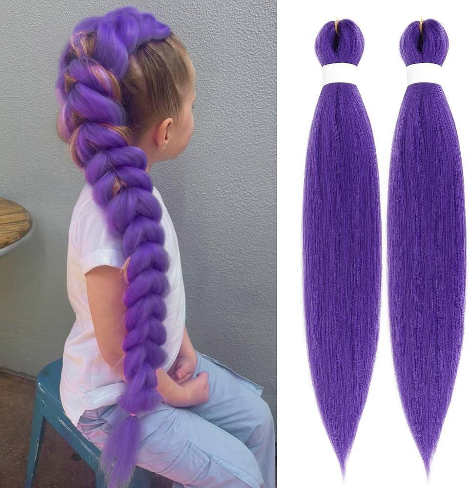 Long Purple Braiding Hair Pre Stretched Synthetic Braiding hair Extensions for Braids, Purple Hai... | Amazon (US)