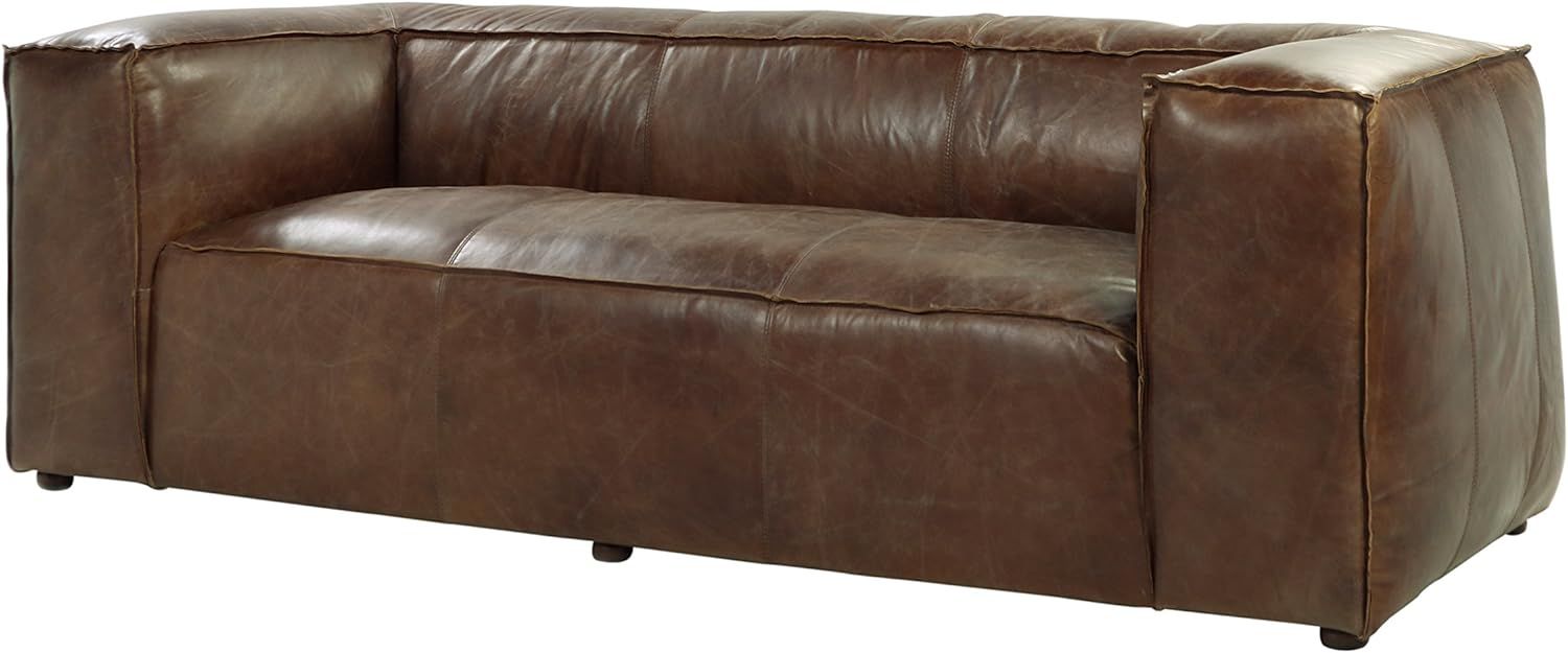 ACME Brancaster Sofa - - Retro Brown Top Grain Leather | Amazon (US)