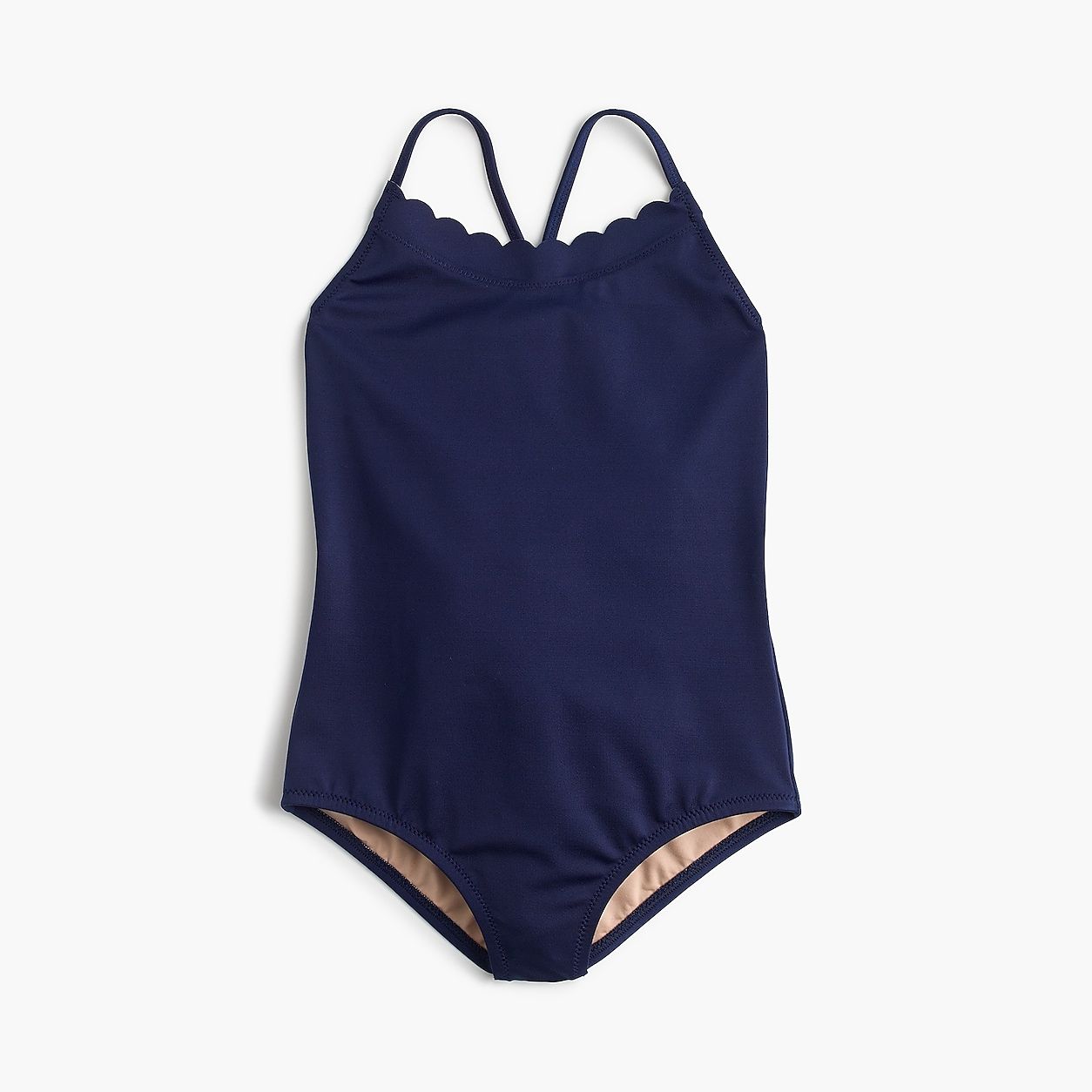 Girls' scalloped one-piece | J.Crew US