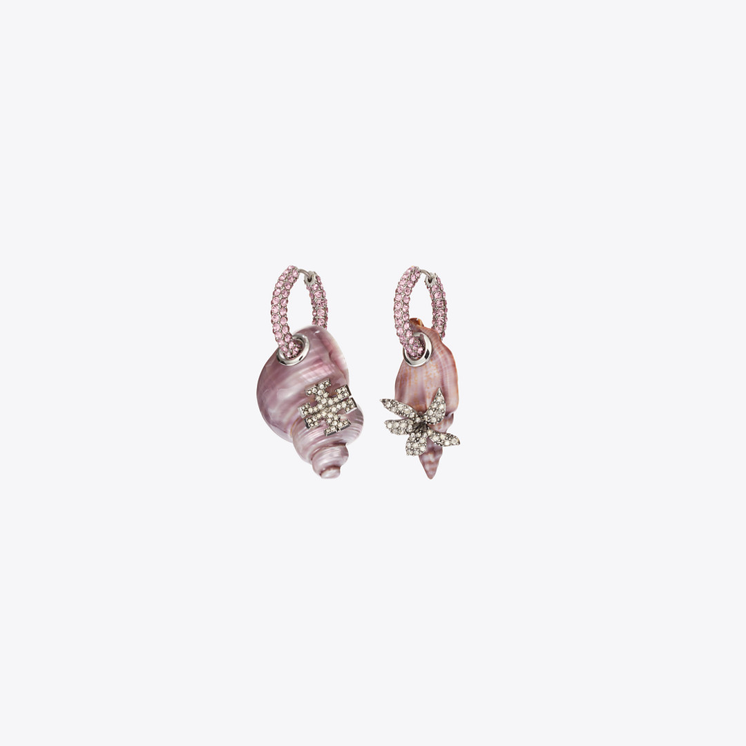 Tory Burch Curiosity Shell Hoop Earrings | Tory Burch (US)