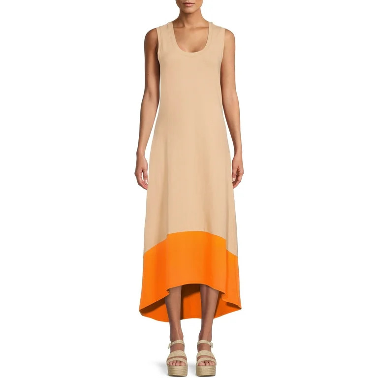 Time and Tru Women’s Pique Knit Dress with High Low Hem - Walmart.com | Walmart (US)