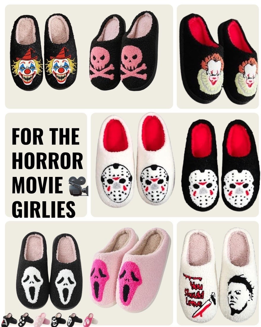 Halloween slippers for the horror movie lovers 🍿 #Halloween #Slippers #HorrorMovieSlippers #HalloweenFinds2025 #WomensFashion 

#LTKFindsUnder50 #LTKFallSale #LTKSaleAlert