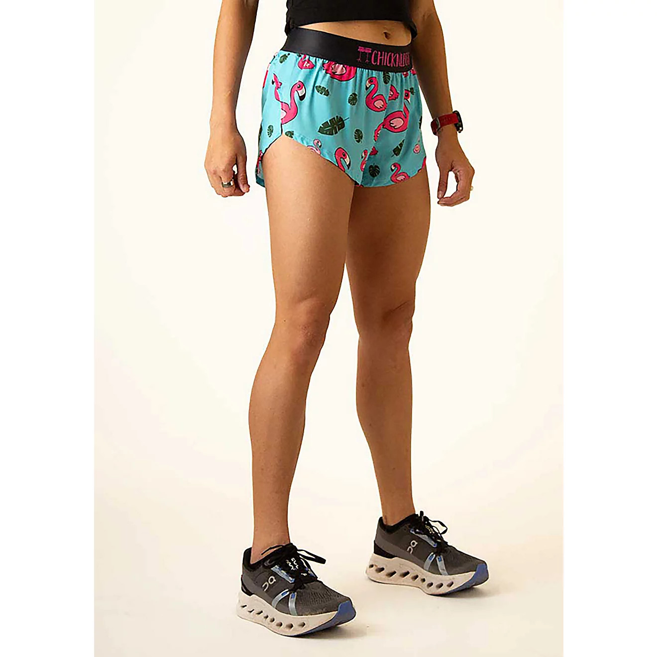 ChicknLegs Women's Blue Flamingo Split Shorts 1.5 in | Academy Sports + Outdoors